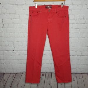 Lucky Brand Sweet N Crop Jeans Bright Coral 12